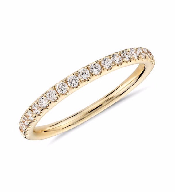 18K Diamond Eternity Band 18K Full Eternity Pave Diamond Ring
