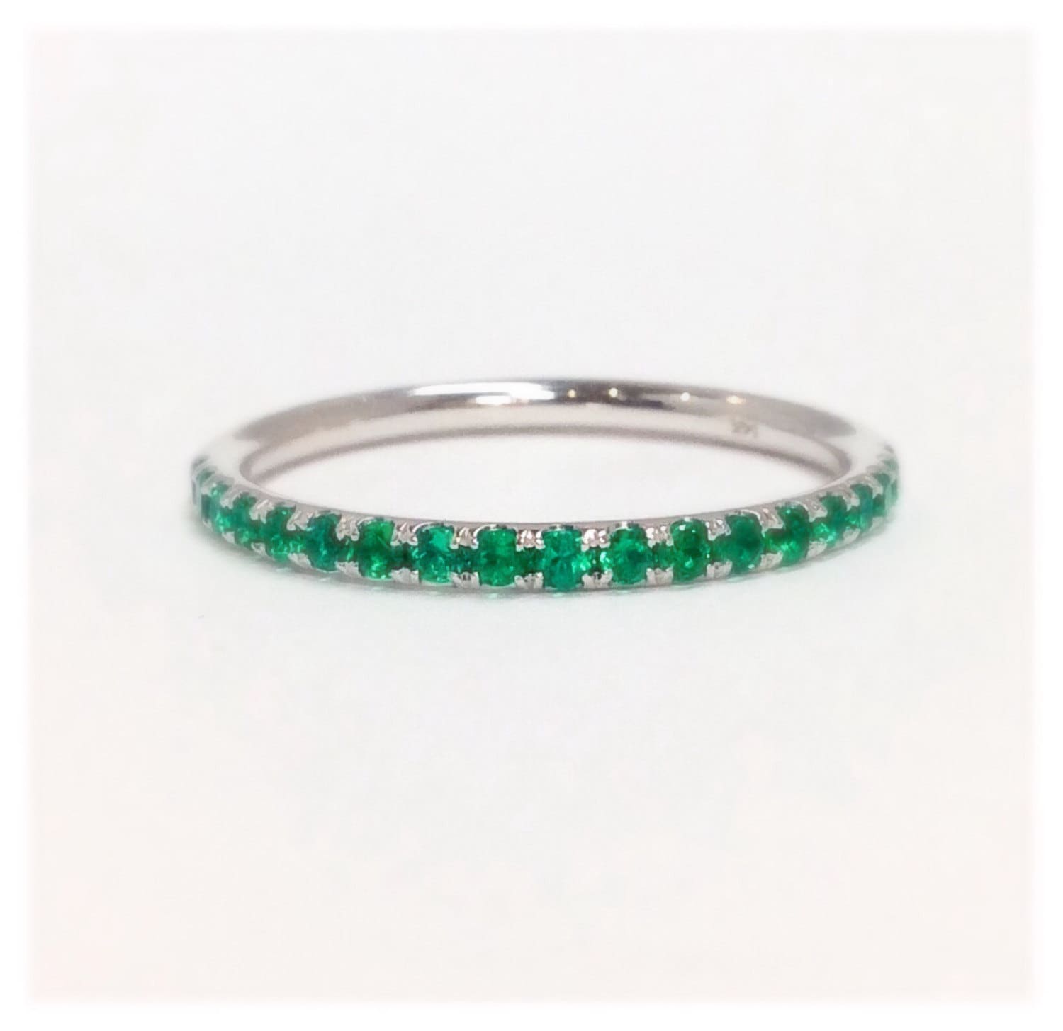 Emerald Band Full Eternity 2 MM/ Pave Emerald Band Ring/ - Etsy