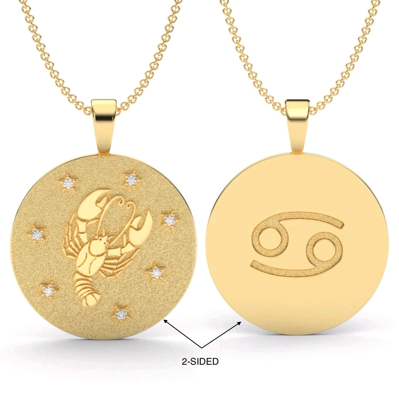 CANCER Zodiac Coin Necklace/ 18mm 