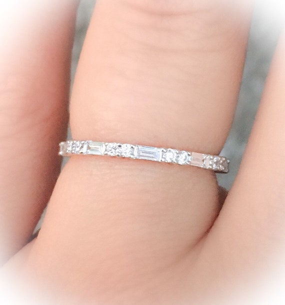 Diamond baguette infinity ring deals