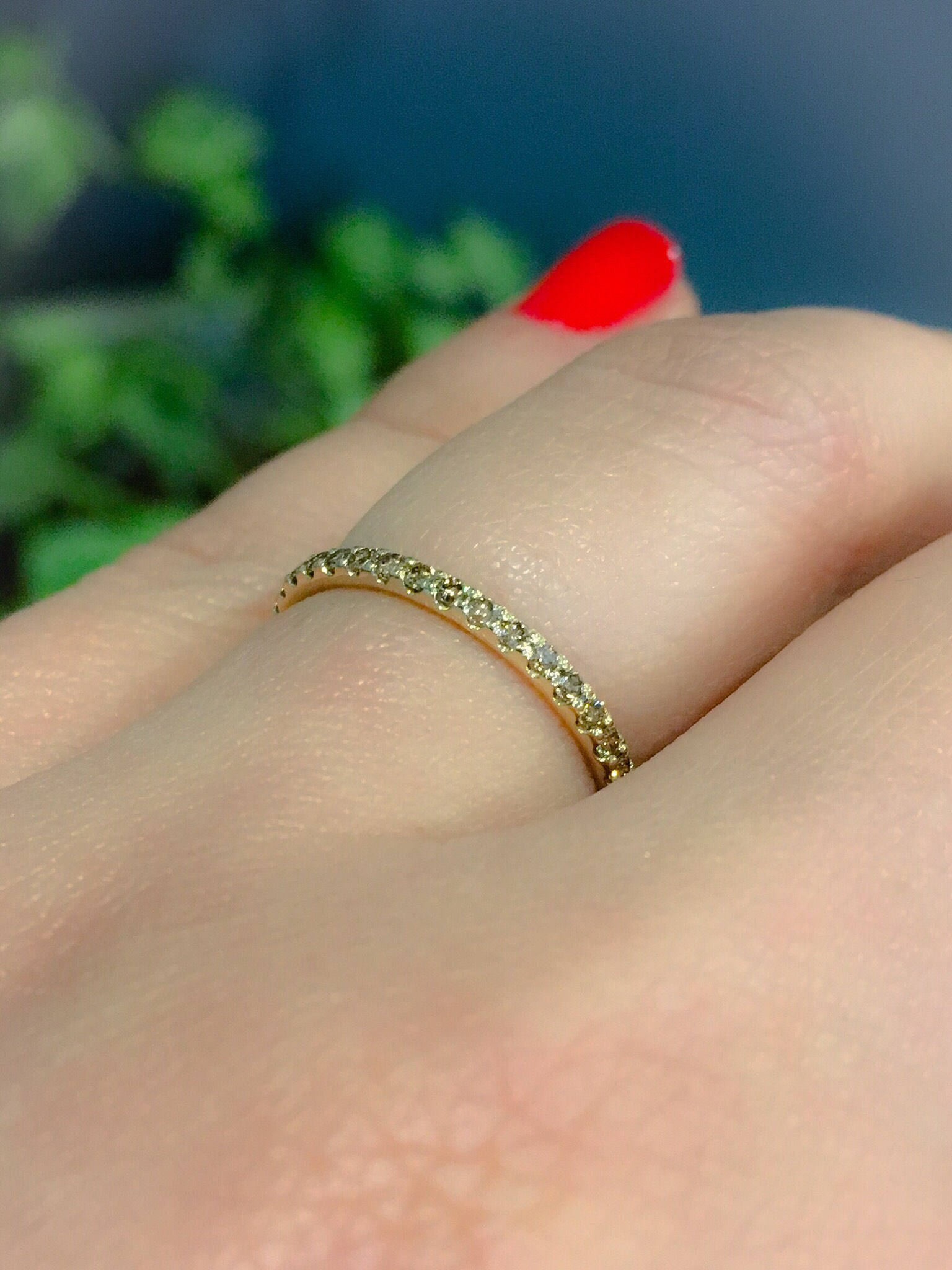 Chocolate Diamond Eternity Band 14K Yellow Gold Pave Full Etsy