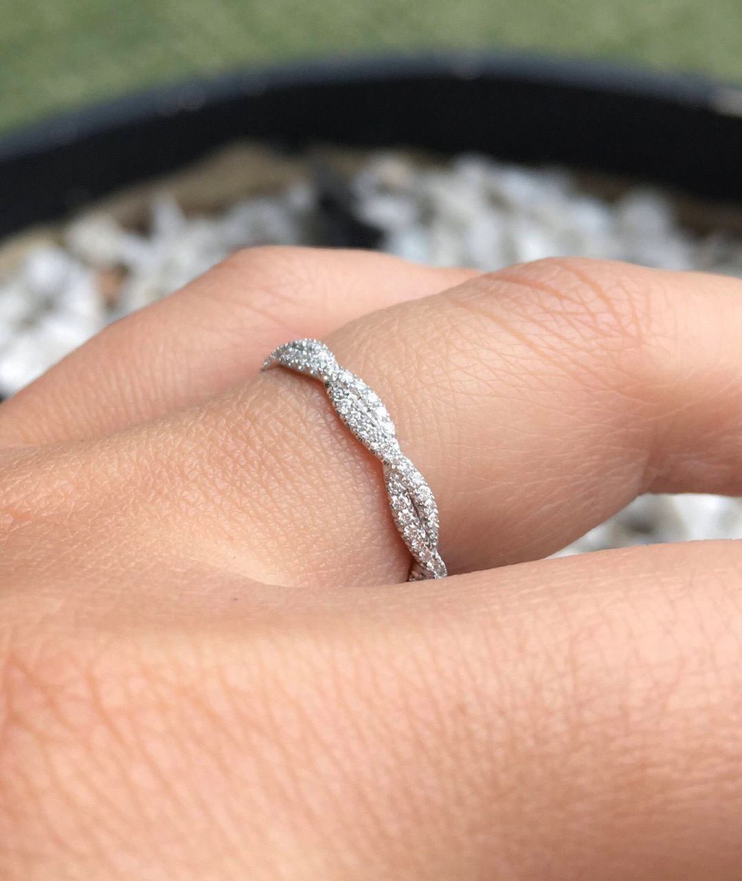 Lab Grown Diamond Delicate Full Eternity Twisted Ring/ 2.8 MM