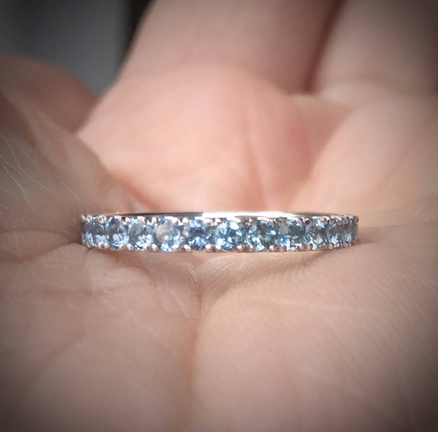 Aquamarine eternity rings outlet