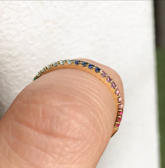Suzy Levian Sterling Silver Rainbow Cubic Zirconia Modern