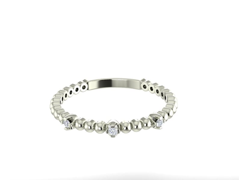 Delicate Bubble Ring with Lab Grown Diamonds