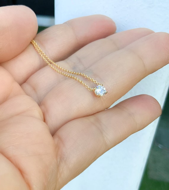 Half Carat Floating Diamond Necklace