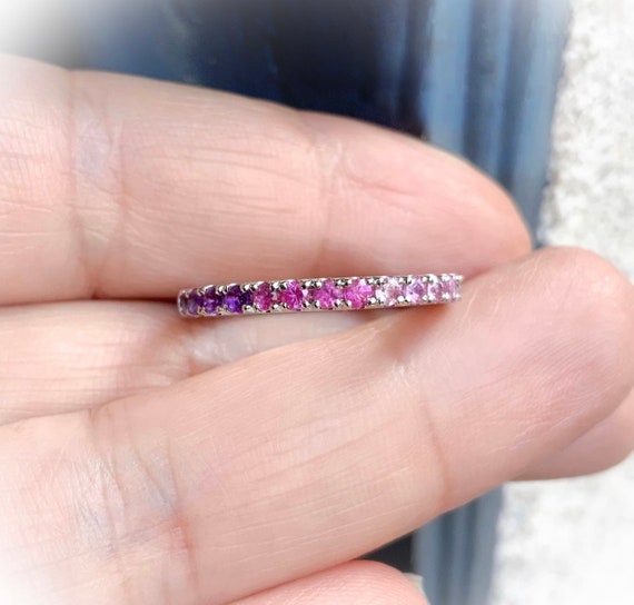 Pendant in Gold and Platinum with an Amethyst, Diamonds and Pink Sapphires