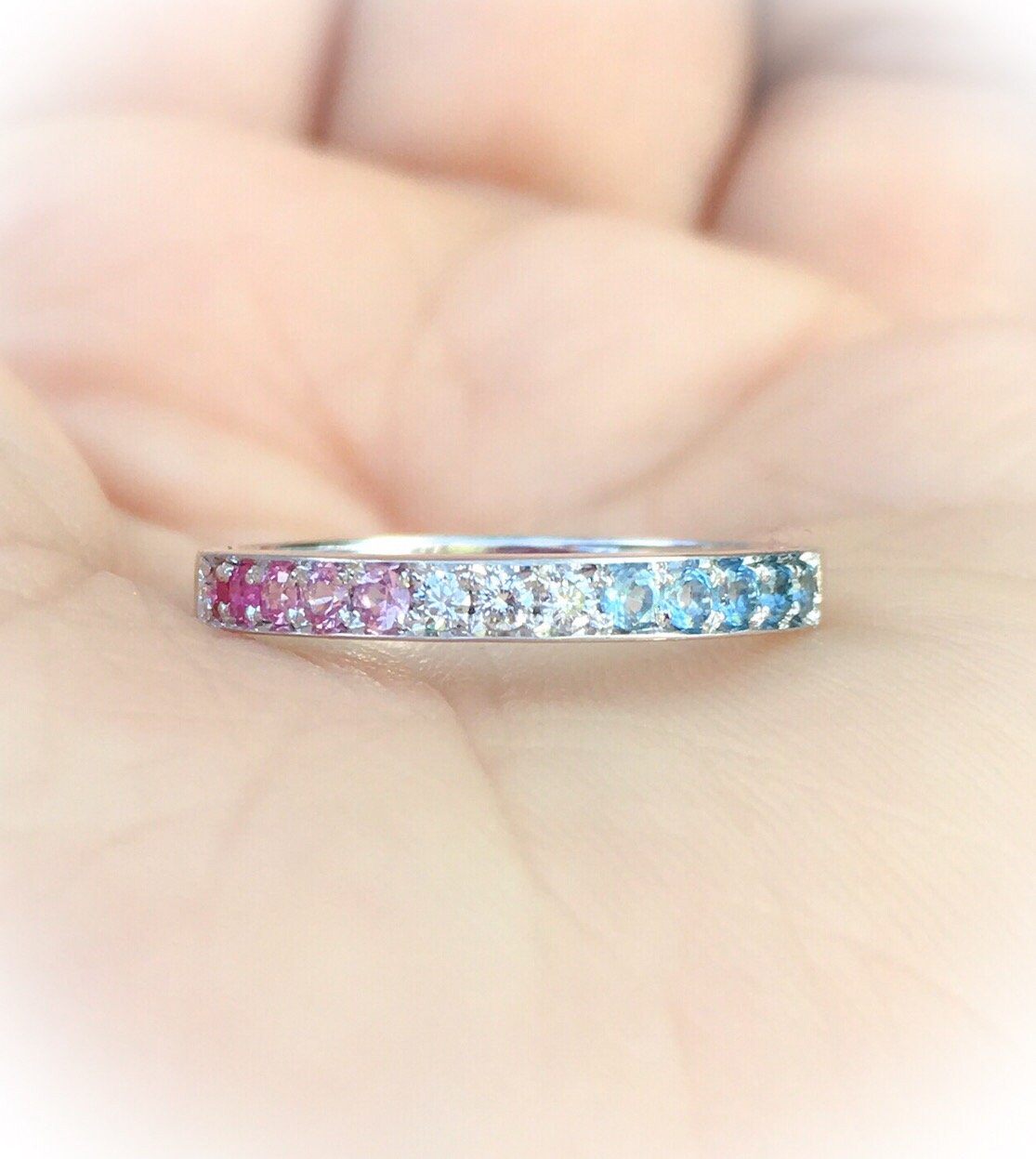 Pink and shop blue ring
