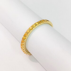 Citrine Eternity Band Ring / 1,8 mm Citrin Pave halben Eternity Ring / Citrin Schutzband / Gelb Hochzeit Band Stapeln / November Birthstone