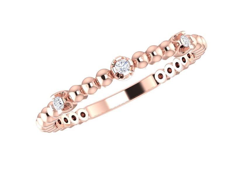 Delicate Bubble Ring with Lab Grown Diamonds