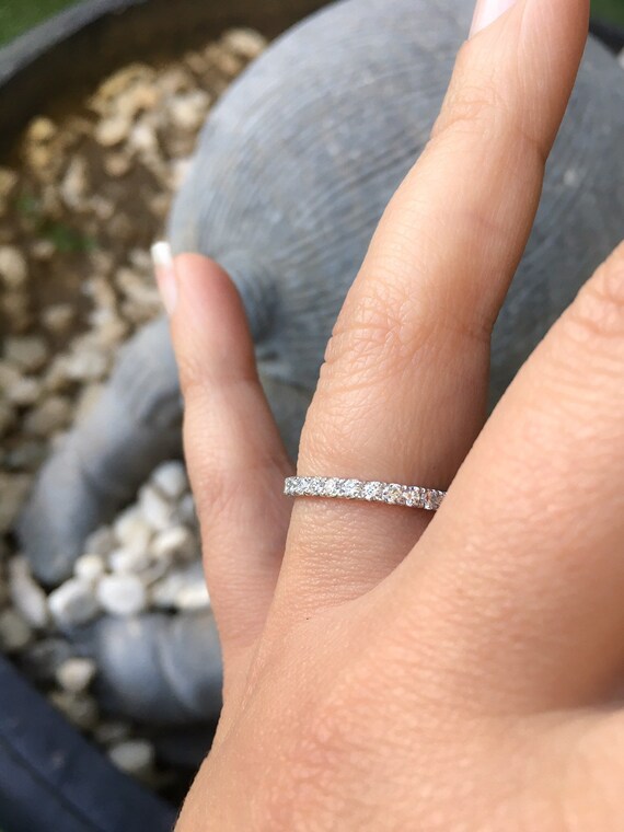 Diamond Full Eternity Pave 2mm Ring Natural Diamond Wedding Band