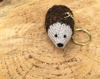 Hedgehog Hand knitted Pip Squeak Keyring Bag Charm
