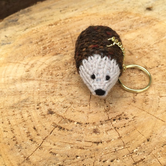 Hedgehog Hand knitted Pip Squeak Keyring Bag Charm