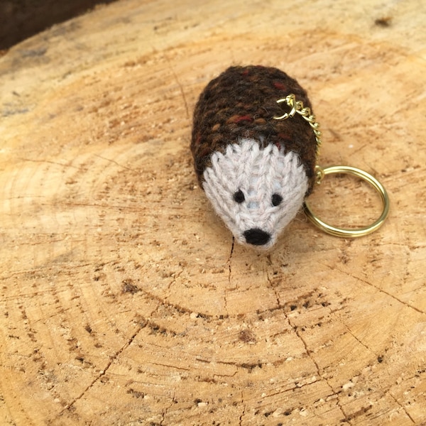 Hedgehog Hand knitted Pip Squeak Keyring