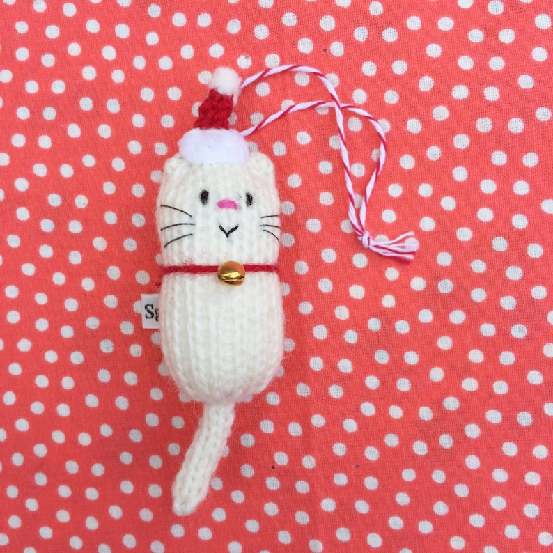 Cat Decoration The Original Christmas Fat Cat hand knitted Decoration, Ornament, Hanger, Cat Lover Gift, Christmas gift image 5