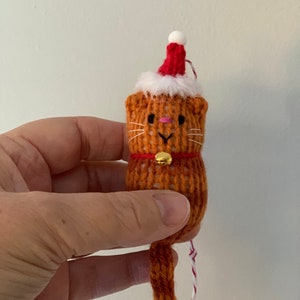 Cat Decoration The Original Christmas Fat Cat hand knitted Decoration, Ornament, Hanger, Cat Lover Gift, Christmas gift image 8