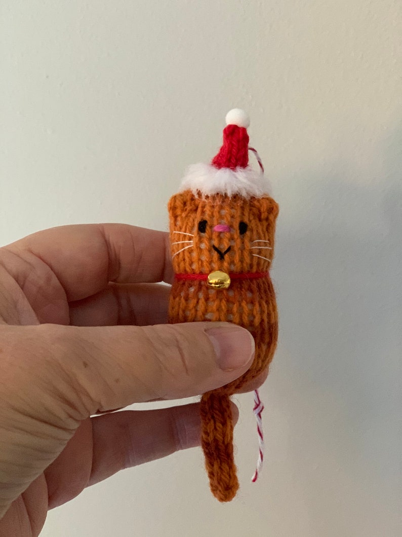 Cat Decoration The Original Christmas Fat Cat hand knitted Decoration, Ornament, Hanger, Cat Lover Gift, Christmas gift image 8