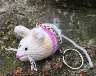 Mouse - Hand Knitted Mousey Keyring