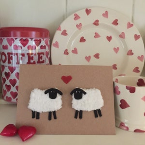 Carte de fiançailles coeur de mouton tricotée pour anniversaire de mariage