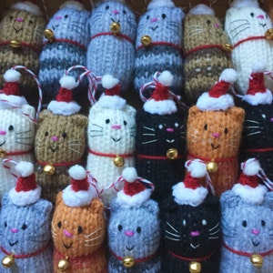 Cat Decoration The Original Christmas Fat Cat hand knitted Decoration, Ornament, Hanger, Cat Lover Gift, Christmas gift image 4