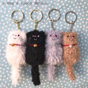 Cat Keyring The Original Fat Cat Hand Knitted Keyring, Keychain, Keyfob, Cat lover gift, Birthday gift, New Home gift, Mothers Day gift image 3