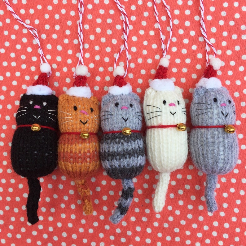 Cat Decoration The Original Christmas Fat Cat hand knitted Decoration, Ornament, Hanger, Cat Lover Gift, Christmas gift image 1