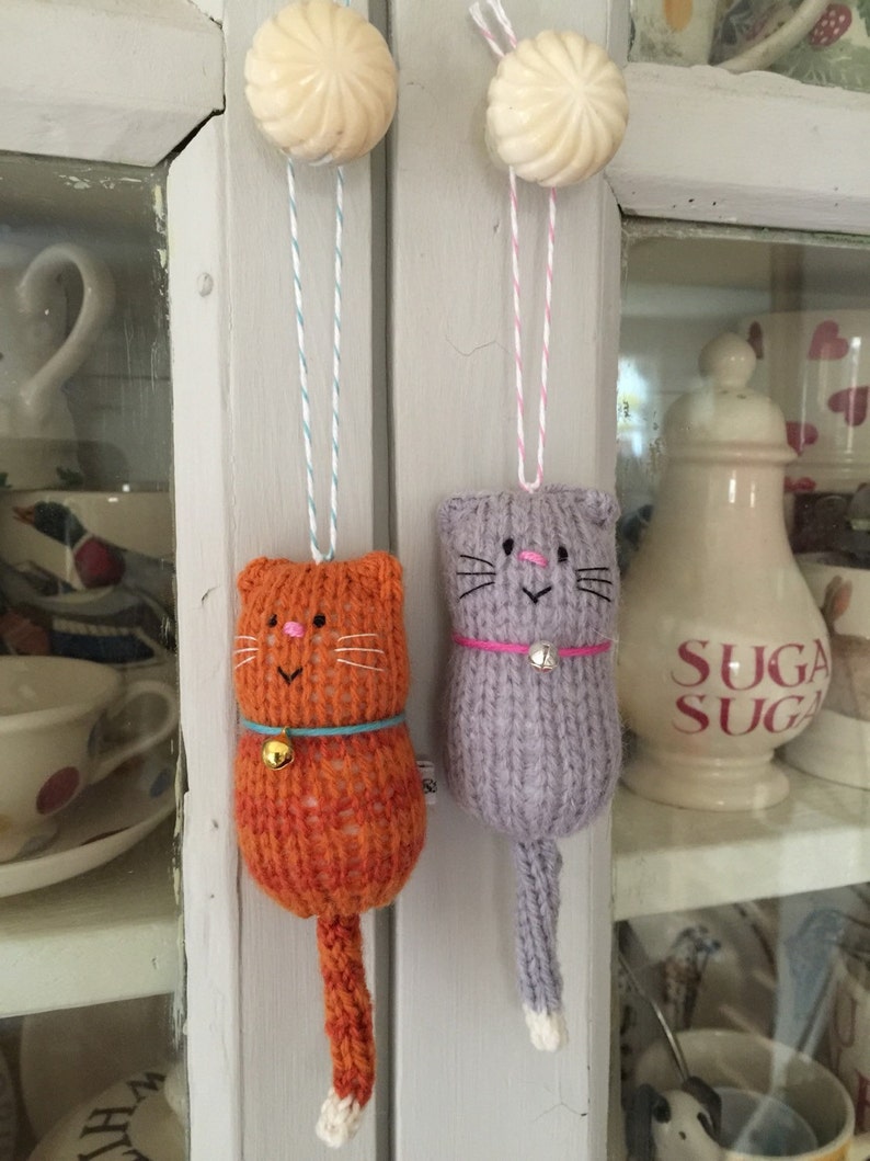 Fat Cat hand knitted Decoration Cat Hanger Ornament Cat Lover Gift