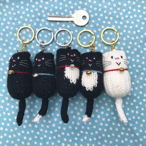 Cat Keyring The Original Fat Cat Hand Knitted Keyring, Keychain, Keyfob, Cat lover gift, Birthday gift, New Home gift, Mothers Day gift image 7