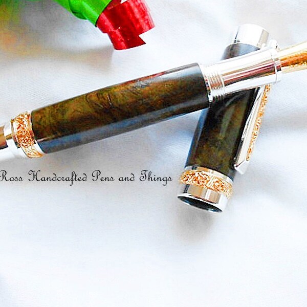 Handmade Wood Fountain Pen,  Chechen Eye Burl Fountain Pen,  A Great Christmas Gift Idea!