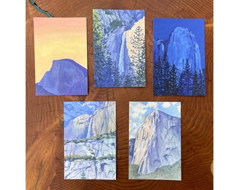 Set of 5 Yosemite Postcards