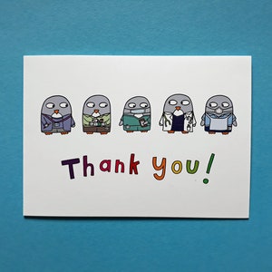 Thank you card - NHS - thank you healthcare workers - nurses - doctors - hospital staff - key workers - carers - care home staff - penguins