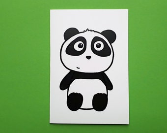 Cute Panda card - Panda Birthday card - Baby card - blank inside - P007