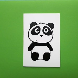 Jolie carte panda - carte d'anniversaire panda - carte de bébé - vierge à l'intérieur - P007