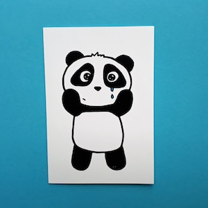 Sorry Card - Cute Panda Card - Miss You - Je suis désolé - Désolé que tu partes - Te sentir triste - Tu me manques - Pardonne-moi - perte d’animal de compagnie - P005