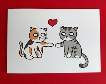 Cat Anniversary card, Cat Love, Engagement card, Valentine's Day, Wedding card, girlfriend , wife, partner, boyfriend,- CATS003