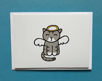 Cat Sympathy Card: Angel Pet Loss Bereavement Card