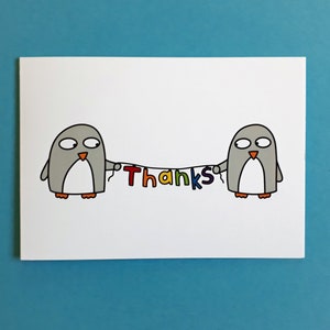 Carte de remerciement - Carte de pingouin drôle - Merci professeur - Carte de voeux de remerciement insolite - 038