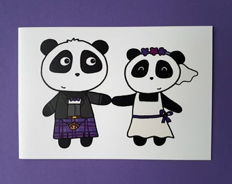 Panda Wedding Card: Scottish Tartan Wedding Invitations