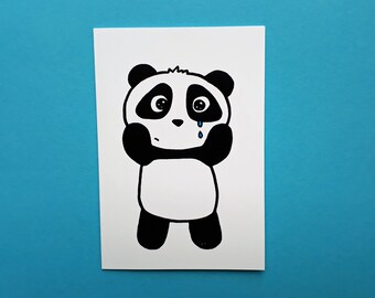 Sorry Card - Cute Panda Card - Miss You - Je suis désolé - Désolé que tu partes - Te sentir triste - Tu me manques - Pardonne-moi - perte d’animal de compagnie - P005