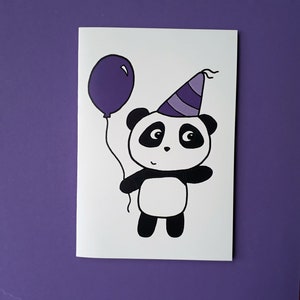 Carte d’anniversaire Panda - Carte Panda mignon - Enfant - Carte de fête - Félicitations - Invitations - P004