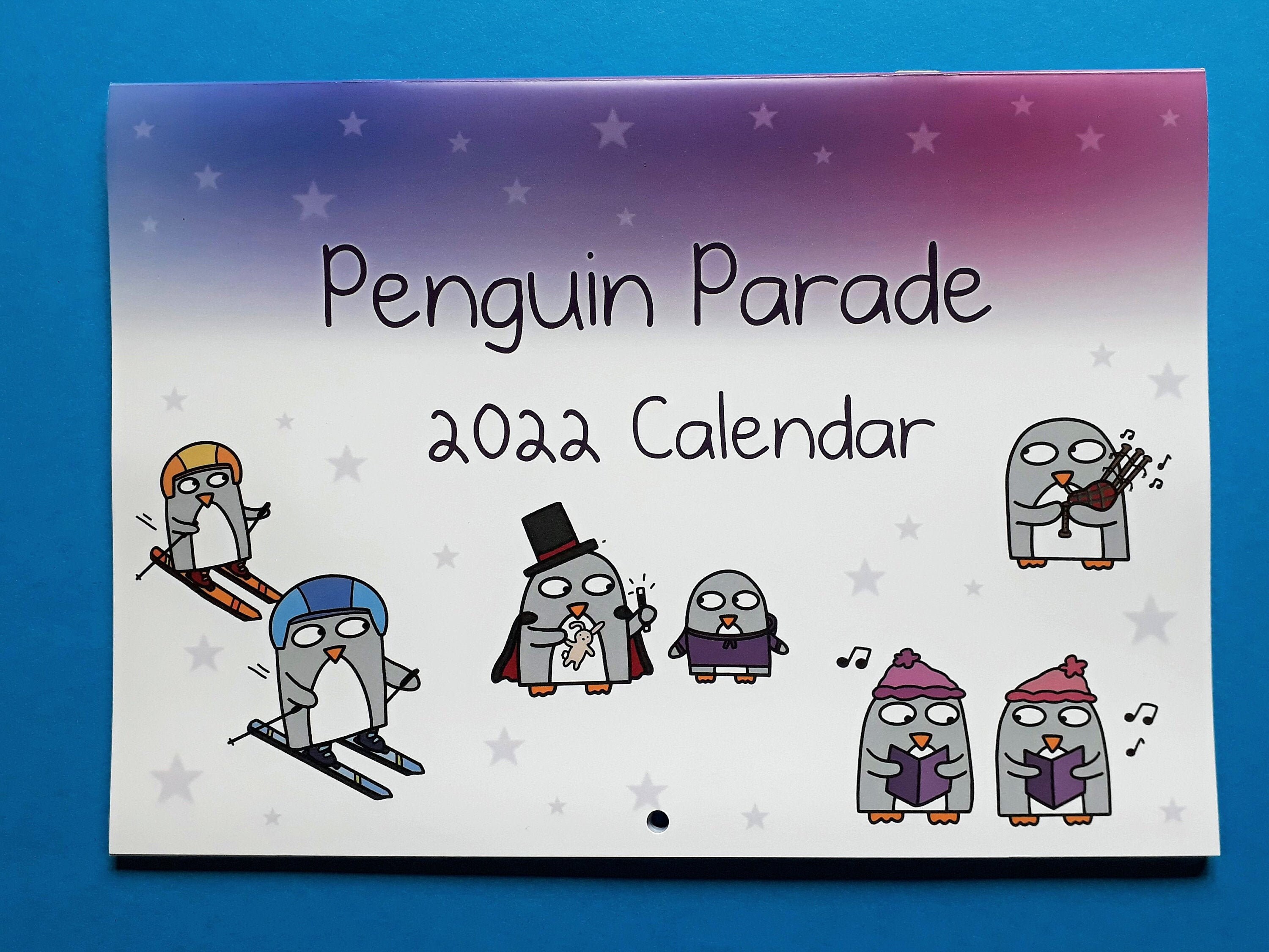 Penguin Calendar 2022 Funny Penguin Calendar Penguin Gift Etsy