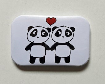 Pandas in Love fridge magnet, Anniversary gift, Panda gift, Engagement, Valentine's Day gift, Wedding, house warming, stocking filler