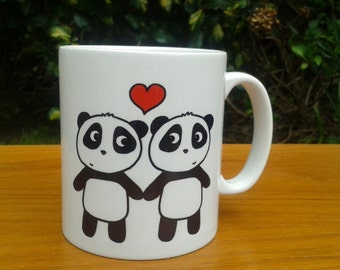 Panda Love Mug, Panda Anniversary Gift, Engagement, Birthday, Pandas in Love, Valentine's Day gift, Girlfriend, Wife, Partner