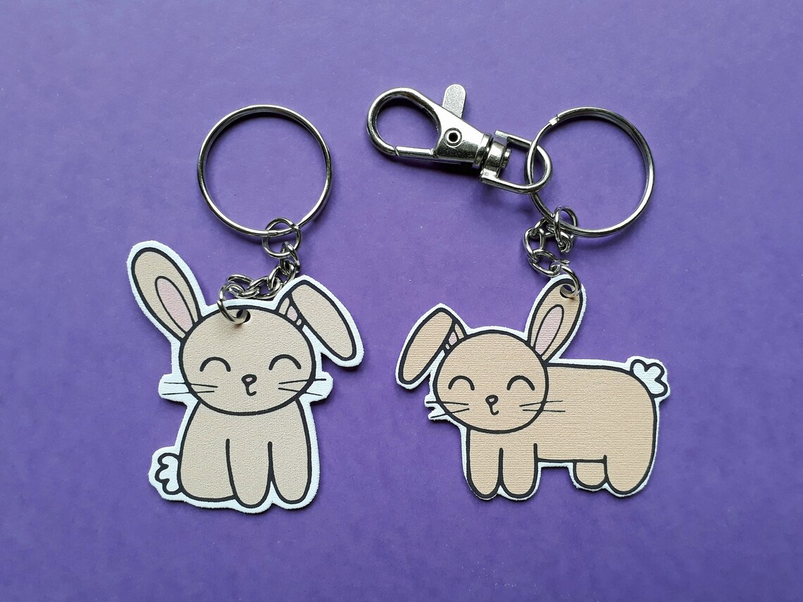 Bunny rabbit keychains bunny keyrings bunny gifts bag Etsy