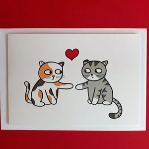 Carte d'anniversaire de chat, amour de chat, carte de fiançailles, Saint-Valentin, mariage, épouse, partenaire - CATS003