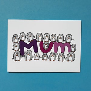 Funny Penguin Mum birthday card, Thank you Mum, Card for a Mum, Cute penguins, Mother's Day 016 image 6