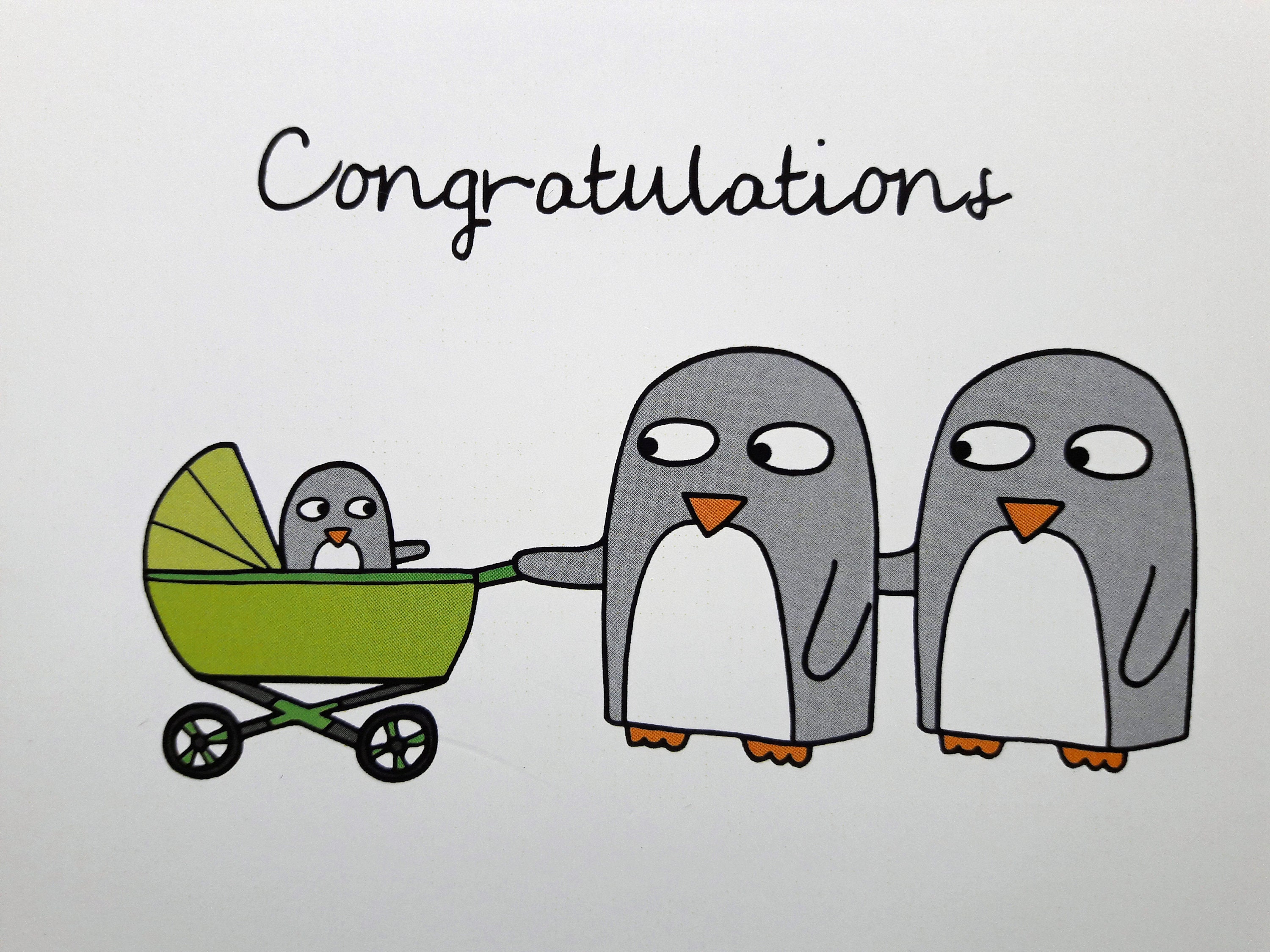 congratulations-new-baby-card-cute-penguin-new-baby-card-etsy-uk