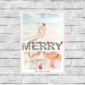 MERRY Christmas Card - Digital Template - Instant Download – Canva - 5x7