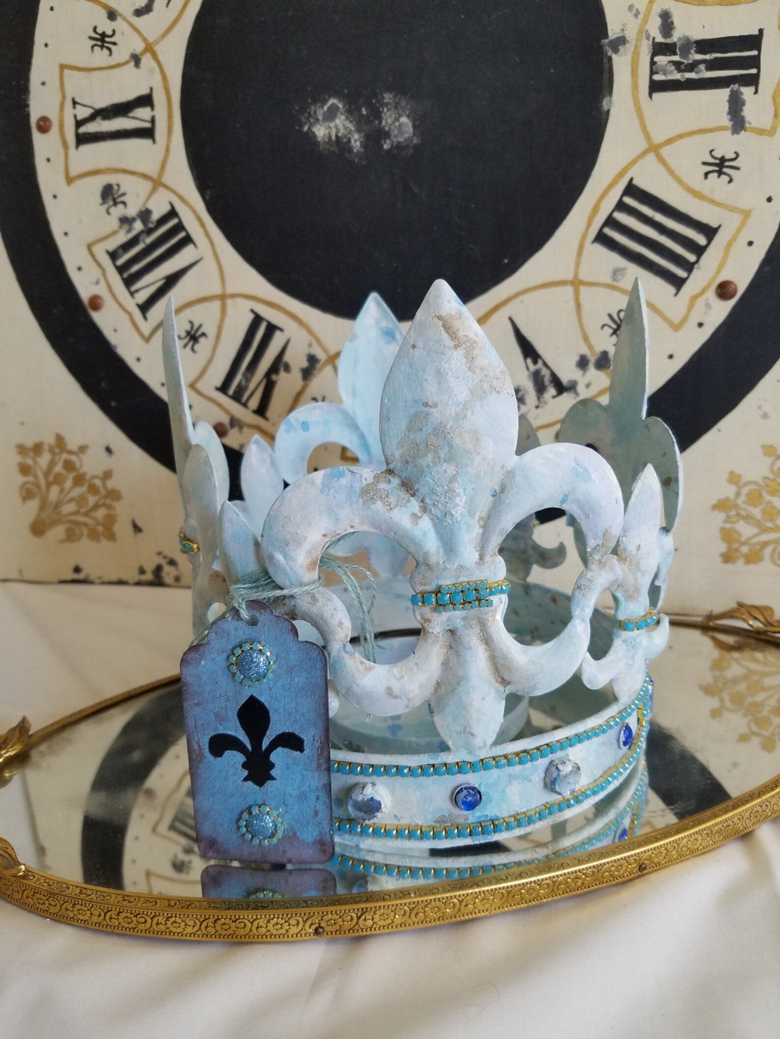 Fleur De Lis Crown Candle Holder Pillar Candle Holder Ornate Etsy