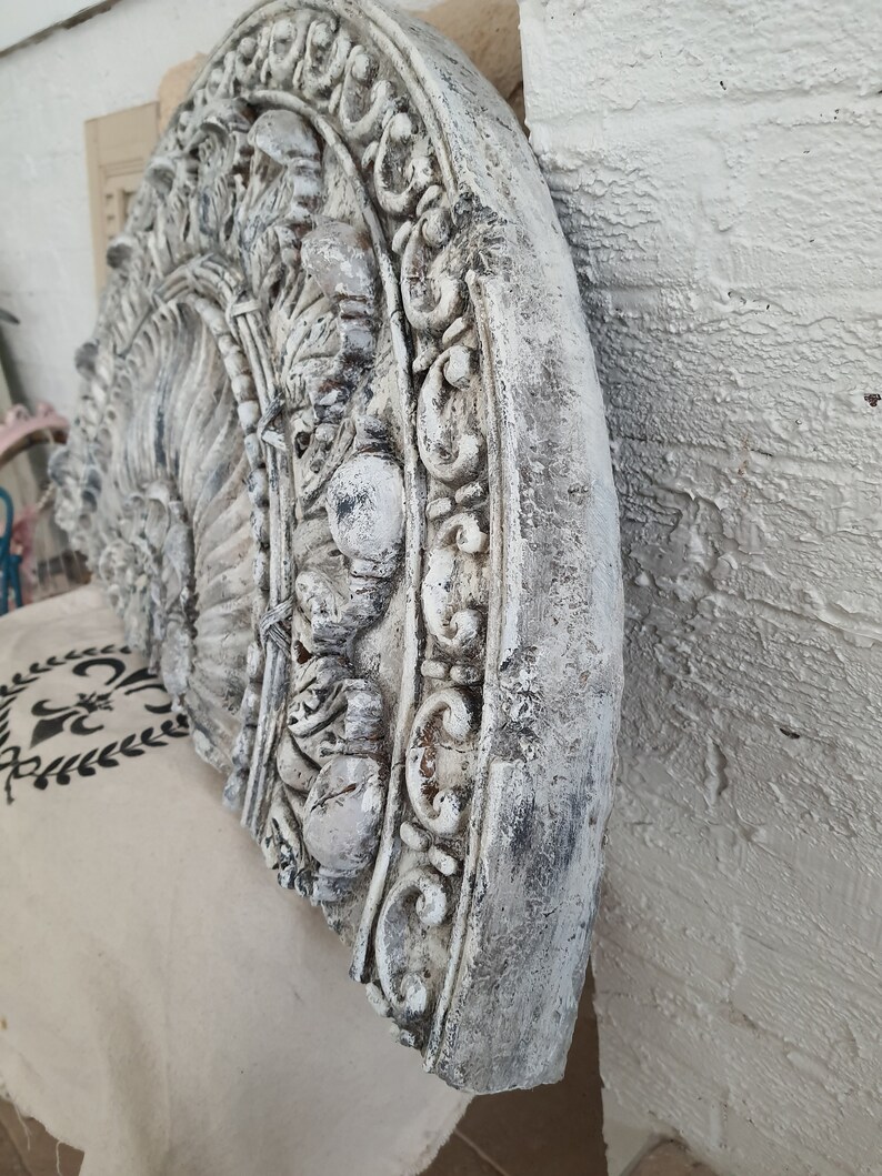 35 Large French Gray Arched Wall Plaque Wall Decor Wall Etsy